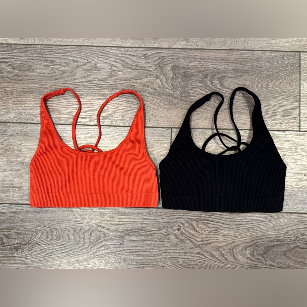 Free People Intimately FP Sienna Strappy Bralette in Red-Orange & Black - Picture 2 of 11